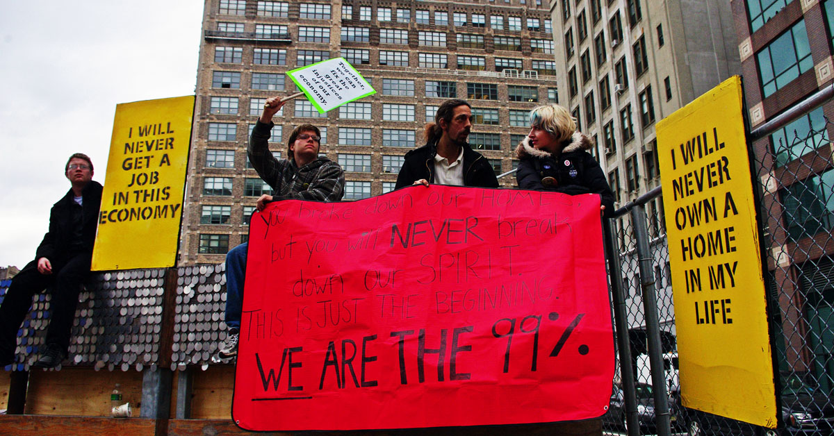 Occupy Wall Street Protesters in Zuccotti Park, NYC, November 15, 2011. Neoliberalism hasn't worked out so well for the 99 percent.